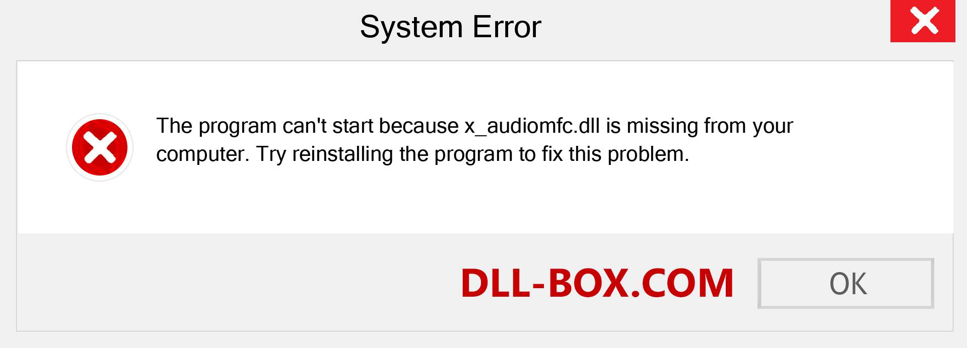 x_audiomfc.dll file is missing?. Download for Windows 7, 8, 10 - Fix  x_audiomfc dll Missing Error on Windows, photos, images